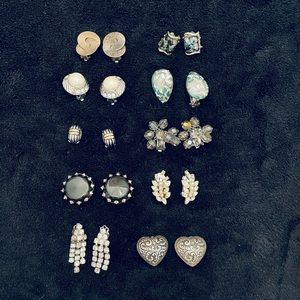 Vintage 1980’s Silver Tone Clip On Earnings